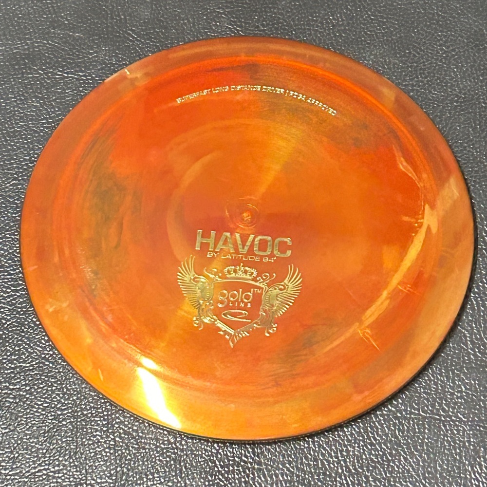 Old Latitude 64 Goldline Havoc Disc Golf Driver in Lavaish Red & Golden Orange